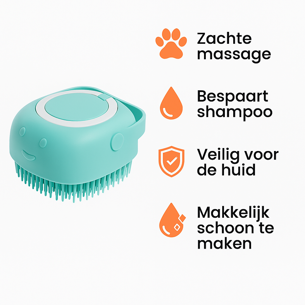 2-in-1 Hondendouche Borstel