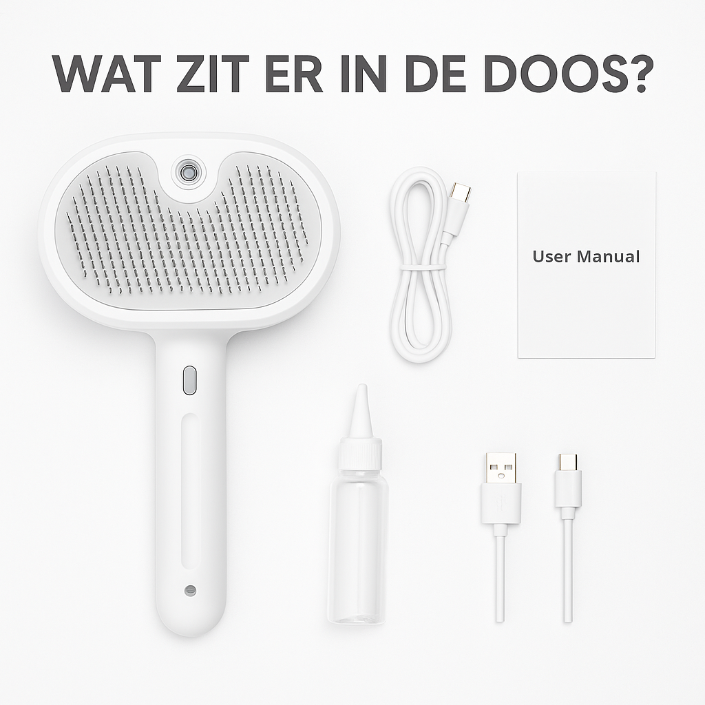 3-in-1 Huisdierenborstel met Stoomfunctie