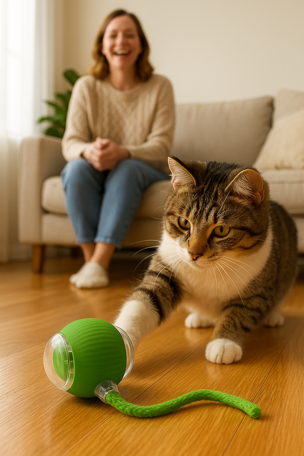 Automatische Katten Speelbal met Staart - Slim Oplaadbaar