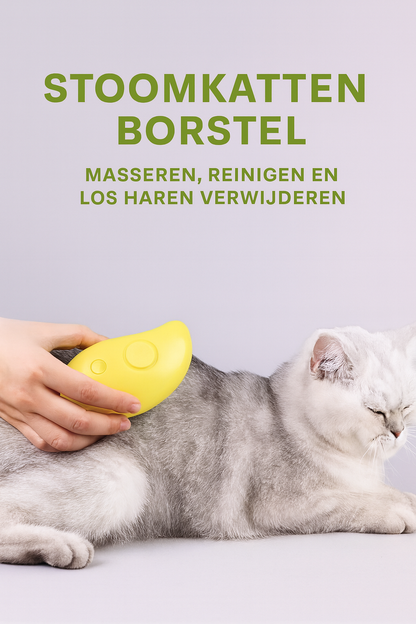 3-in-1 Elektrische Stoomborstel voor Honden & Katten