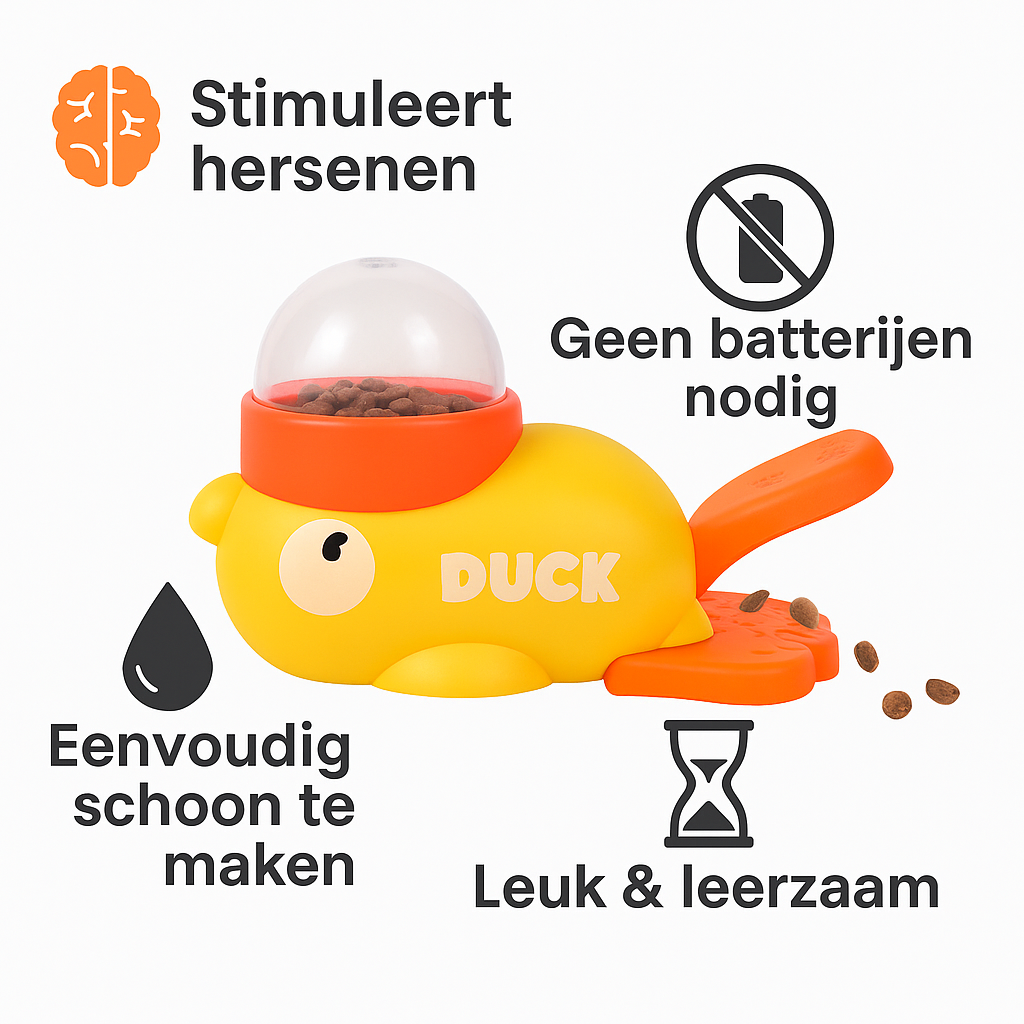 Honden Snackdispenser in Eendvorm