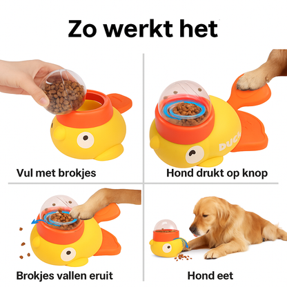 Honden Snackdispenser in Eendvorm