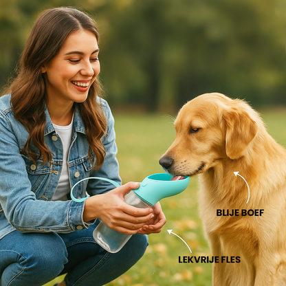 Draagbare Honden Drinkfles met Voerbak