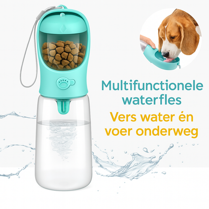 Draagbare Honden Drinkfles met Voerbak