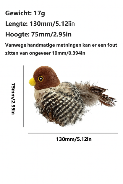 Pluche Vogel met Geluid & Veer – Realistisch Kwetterend